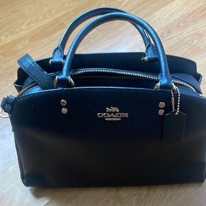 Midnight blue/black AUTHENTIC COACH Lilly carryall bag with original packaging